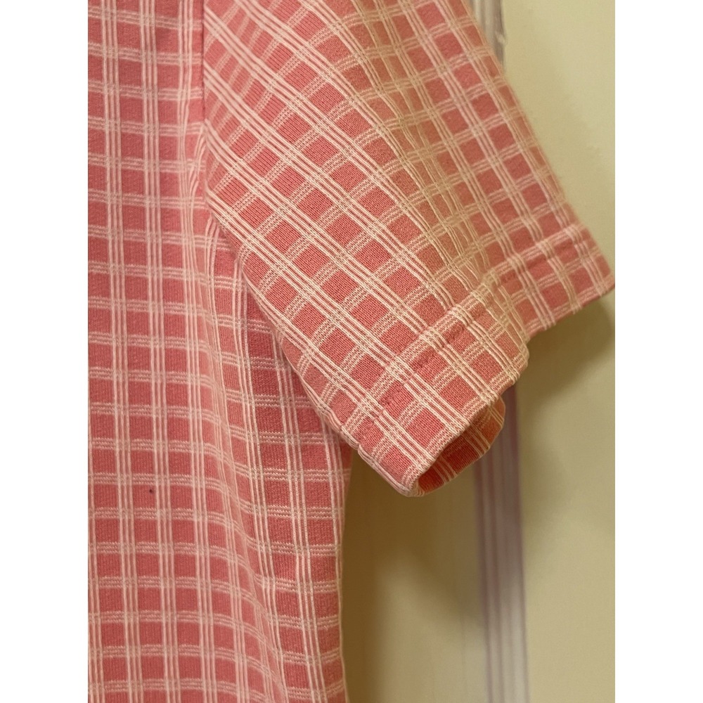 Tommy Hilfiger Golf Polo Womens Pink Checkered Sz M Preppy Barbiecore Old Money - Picture 4 of 5